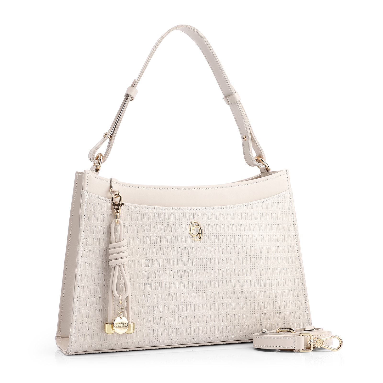 Bolsa De Ombro Couro Off White