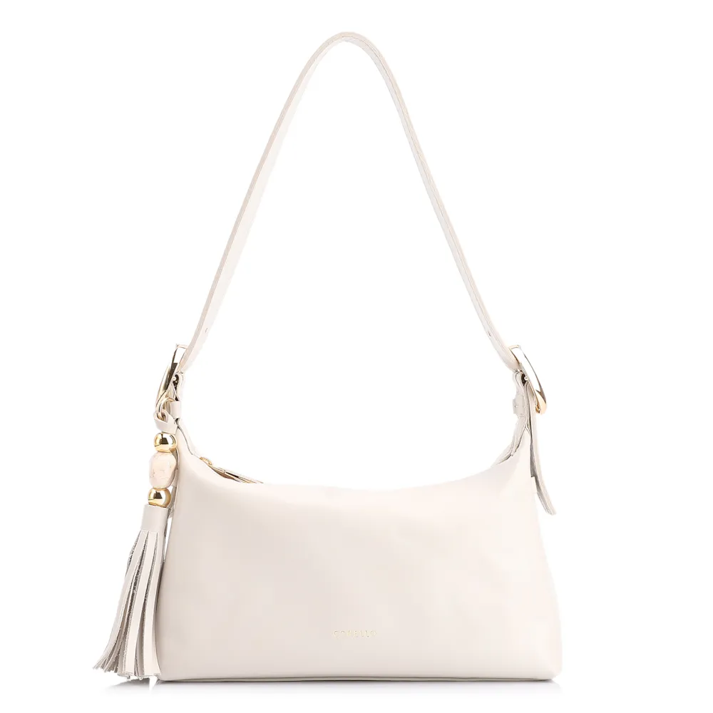 Bolsa De Ombro Couro Off White