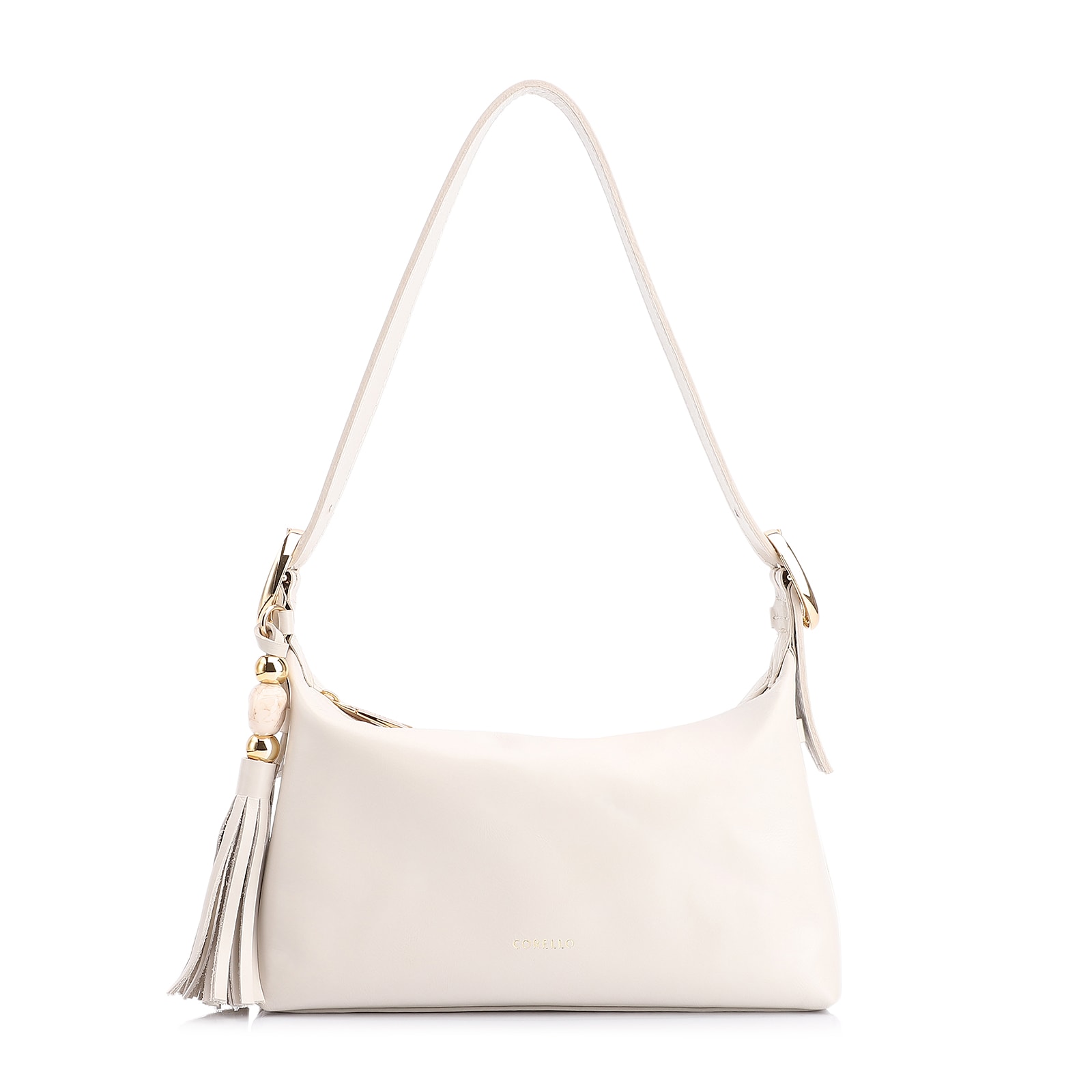 Bolsa De Ombro Couro Off White