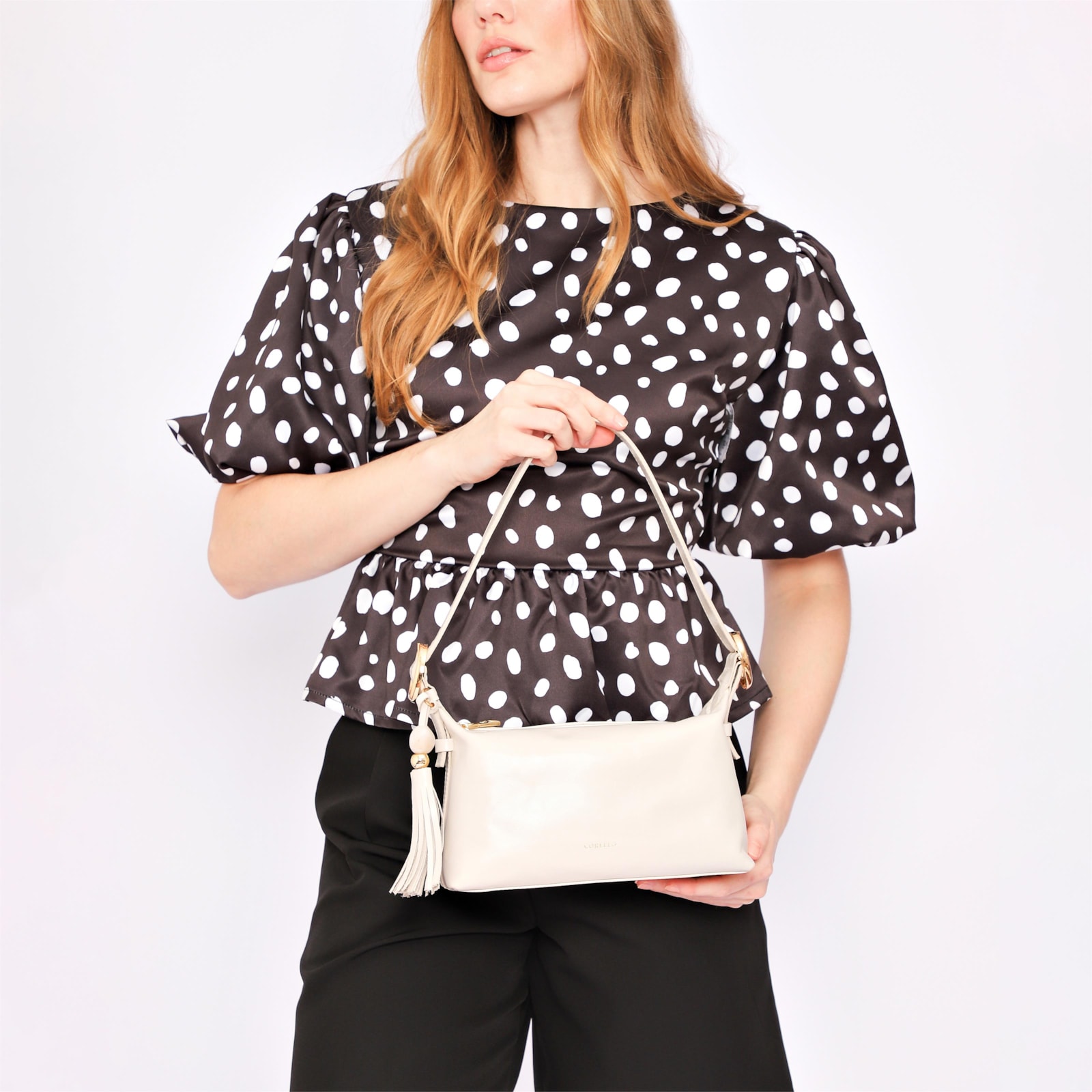 Bolsa De Ombro Couro Off White