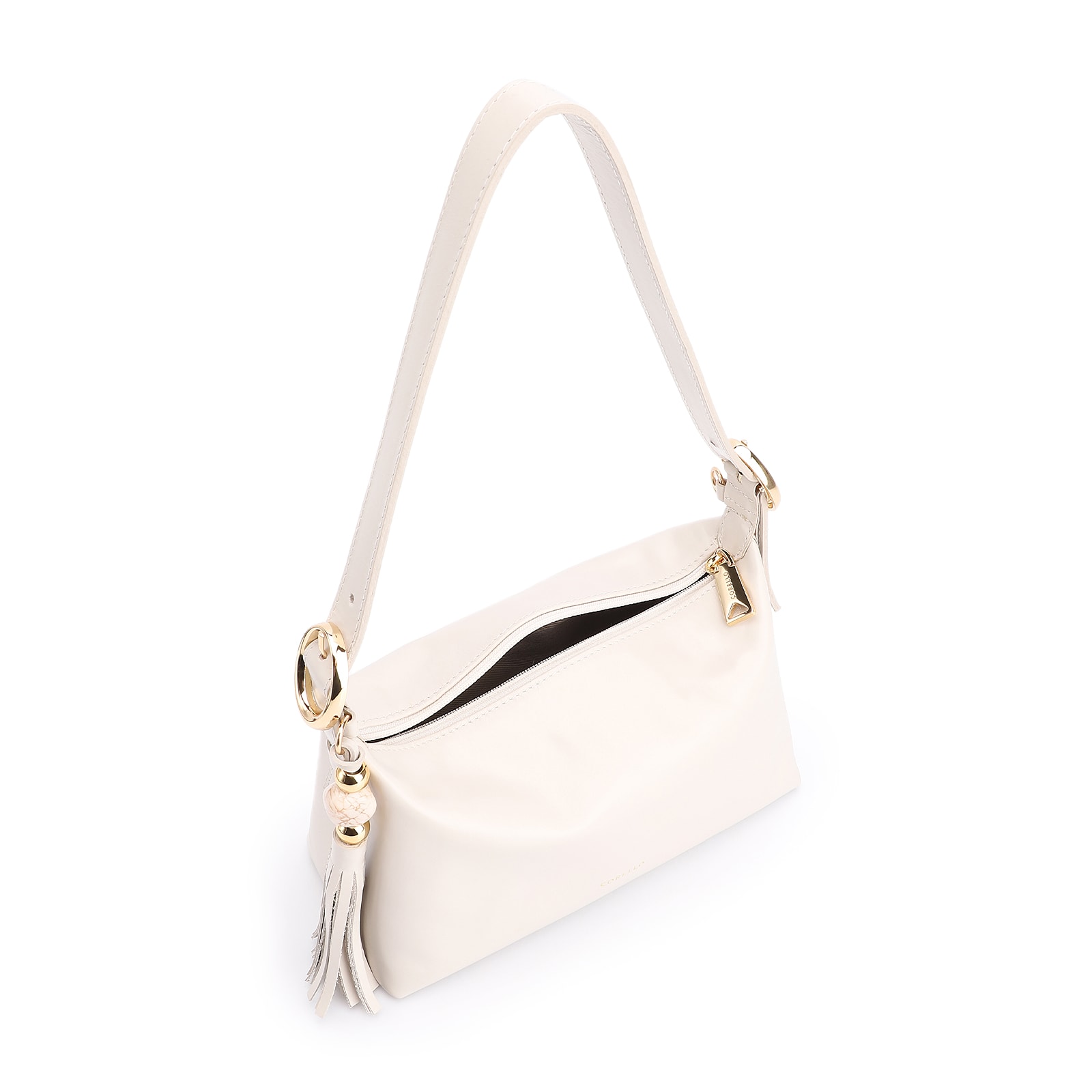 Bolsa De Ombro Couro Off White
