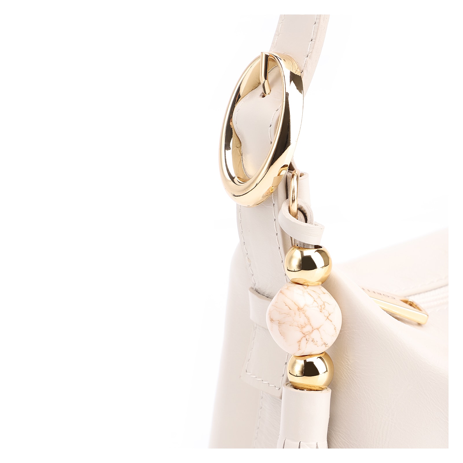 Bolsa De Ombro Couro Off White