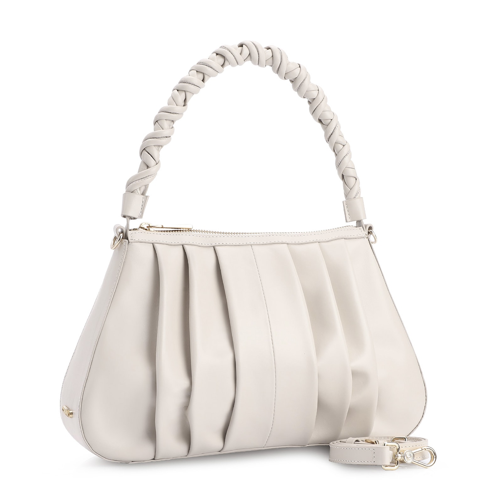 Bolsa De Ombro Couro Off White
