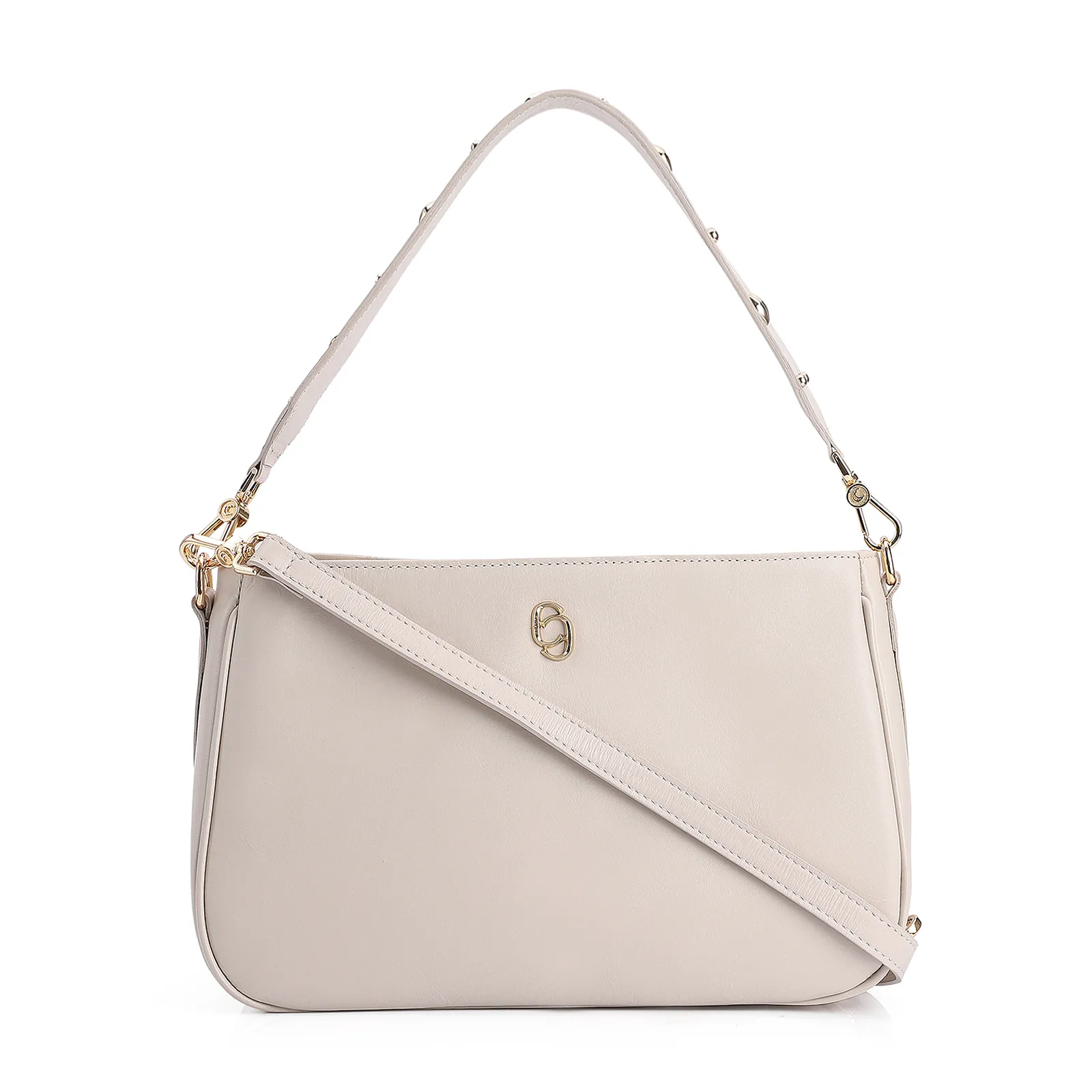 Bolsa De Ombro Couro Off White