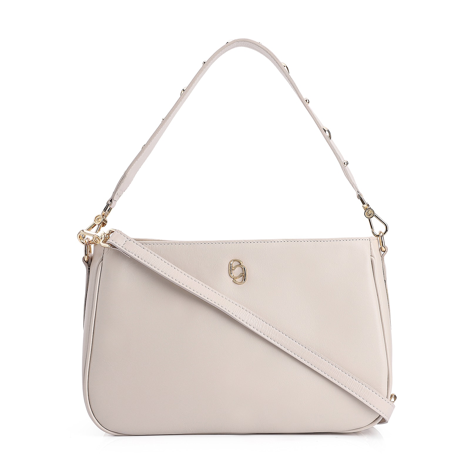 Bolsa De Ombro Couro Off White