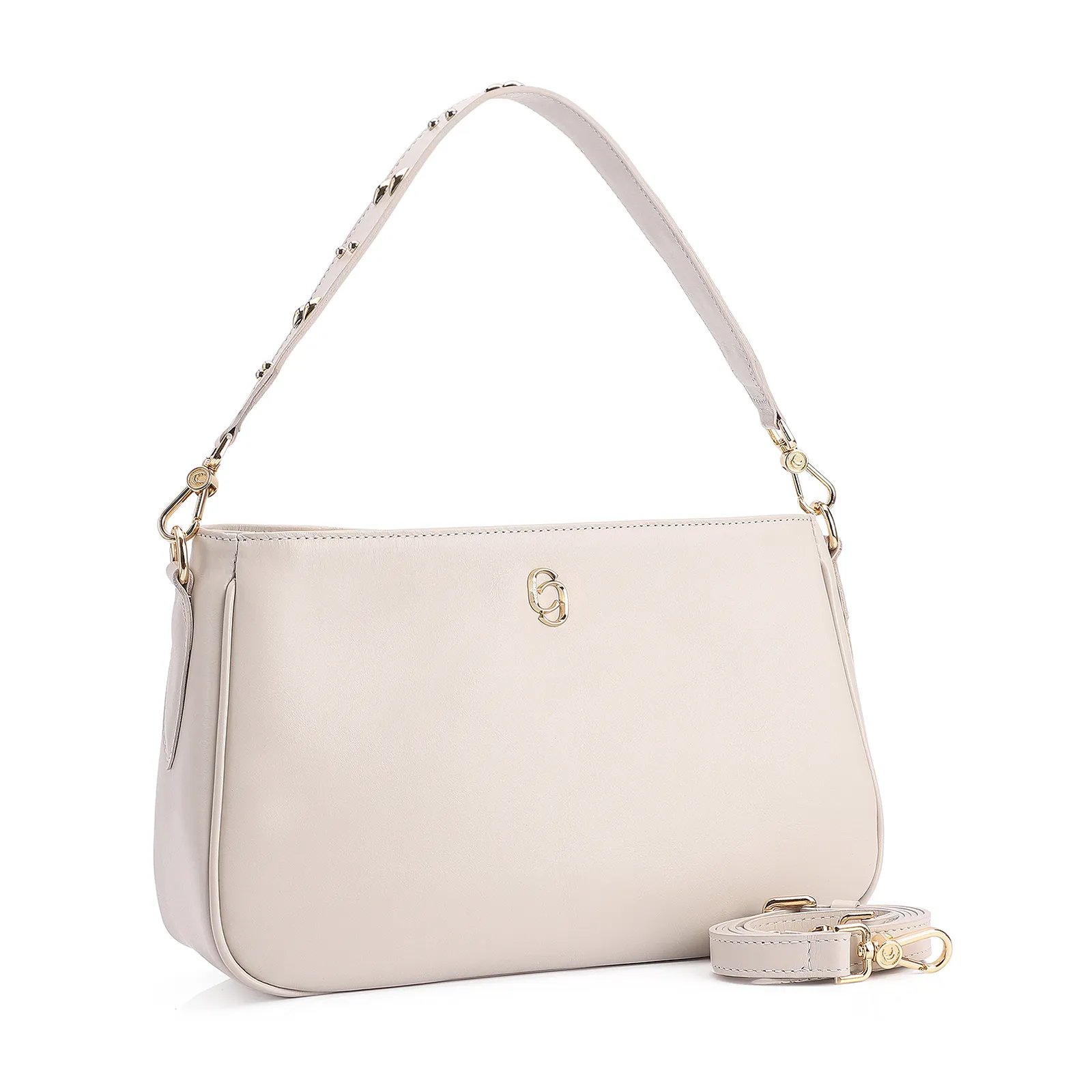 Bolsa De Ombro Couro Off White
