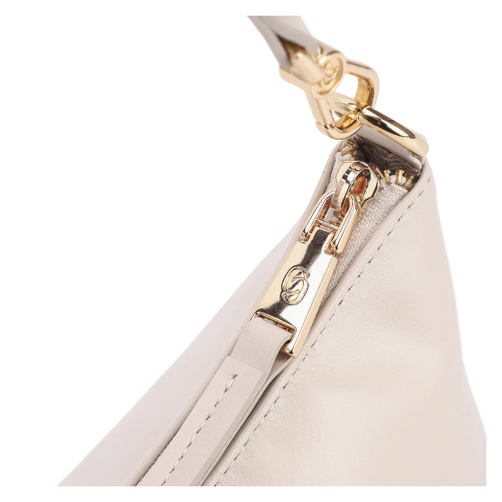 Bolsa De Ombro Couro Off White