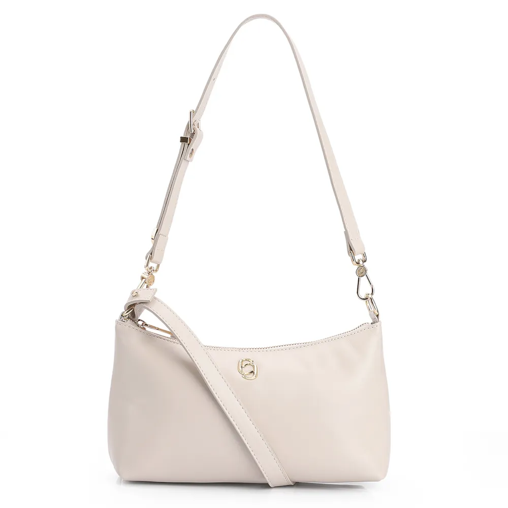 Bolsa De Ombro Couro Off White