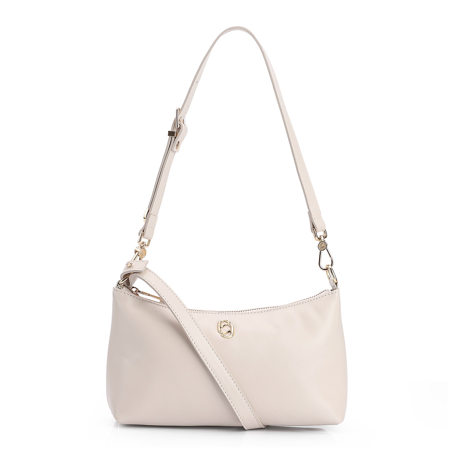 Bolsa De Ombro Couro Off White