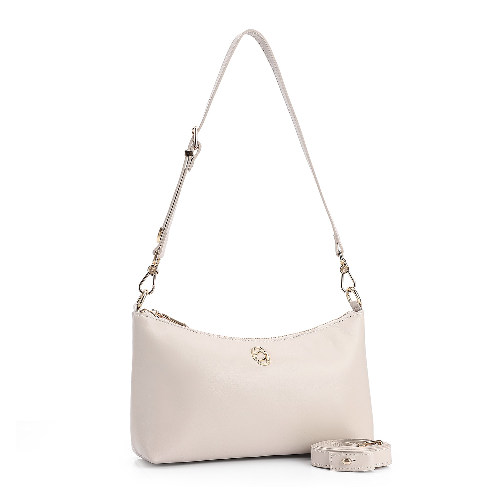 Bolsa De Ombro Couro Off White