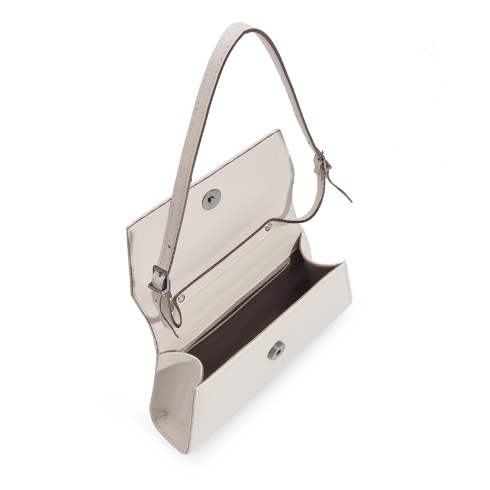 Bolsa De Ombro Couro Off White
