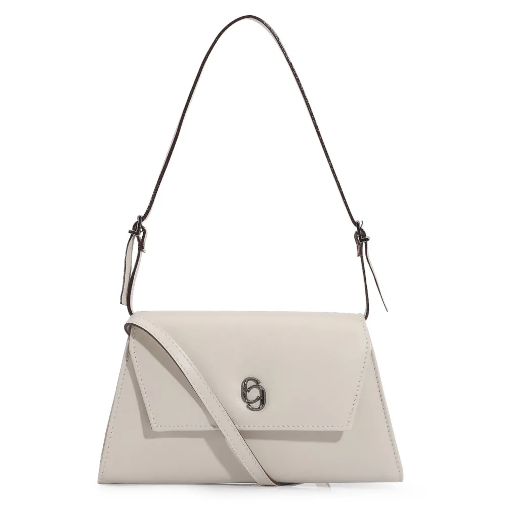 Bolsa De Ombro Couro Off White