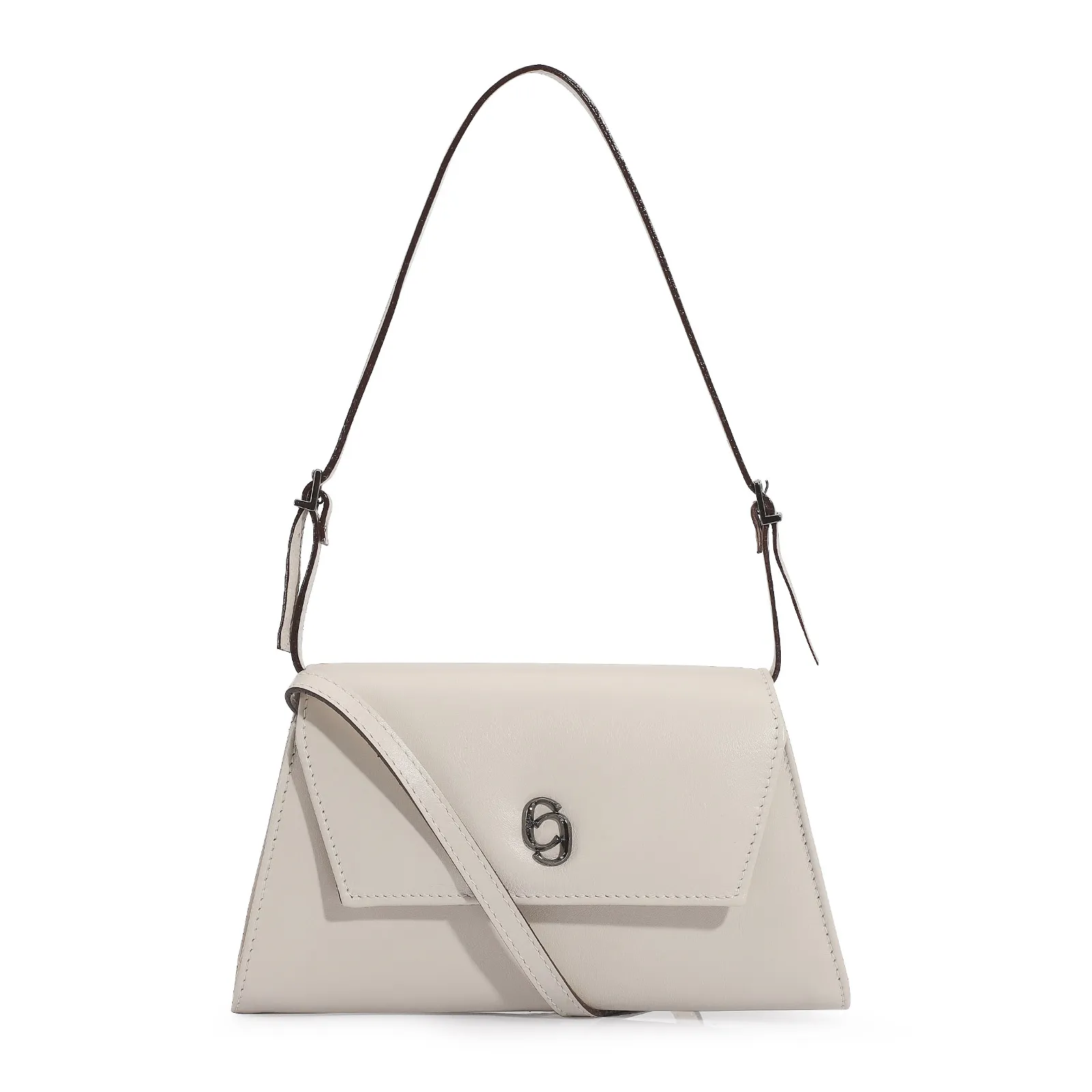 Bolsa De Ombro Couro Off White