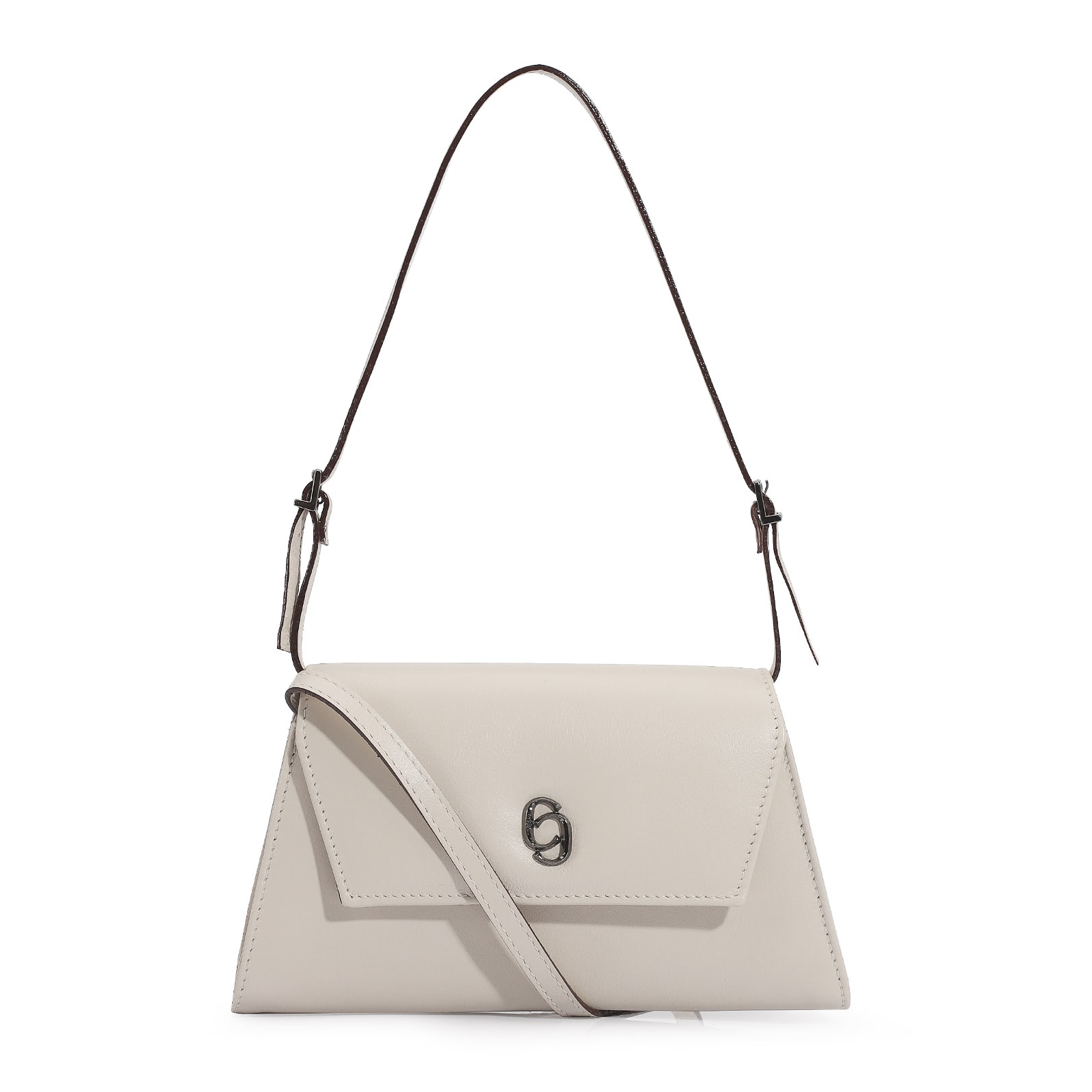 Bolsa De Ombro Couro Off White