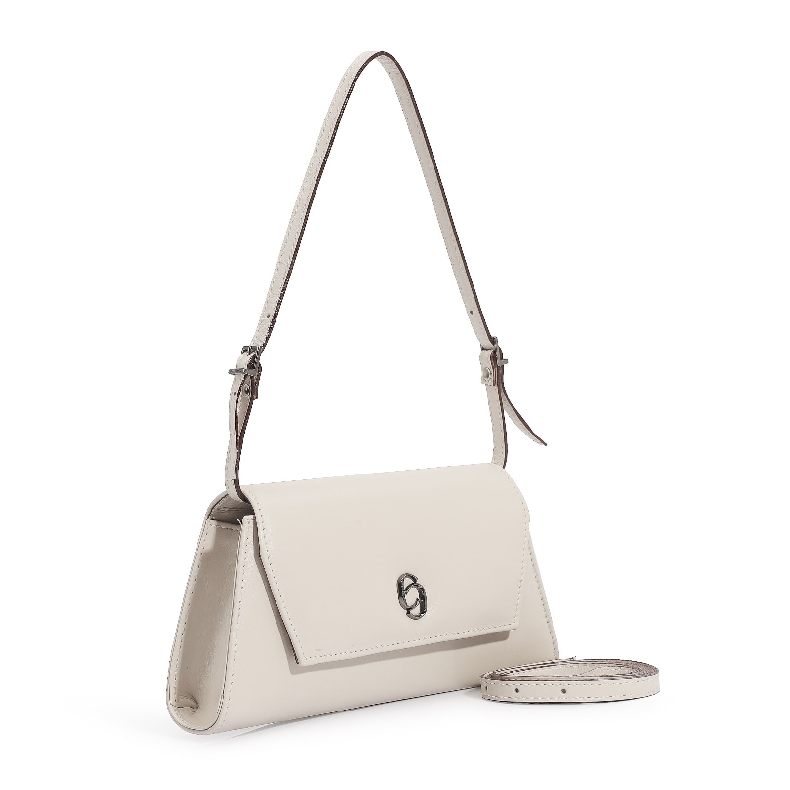 Bolsa De Ombro Couro Off White