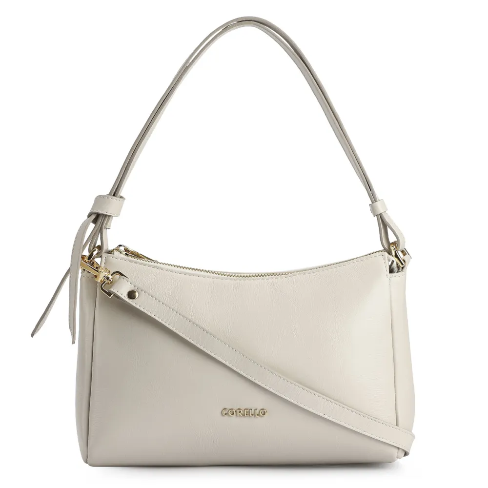 Bolsa De Ombro Couro Off White