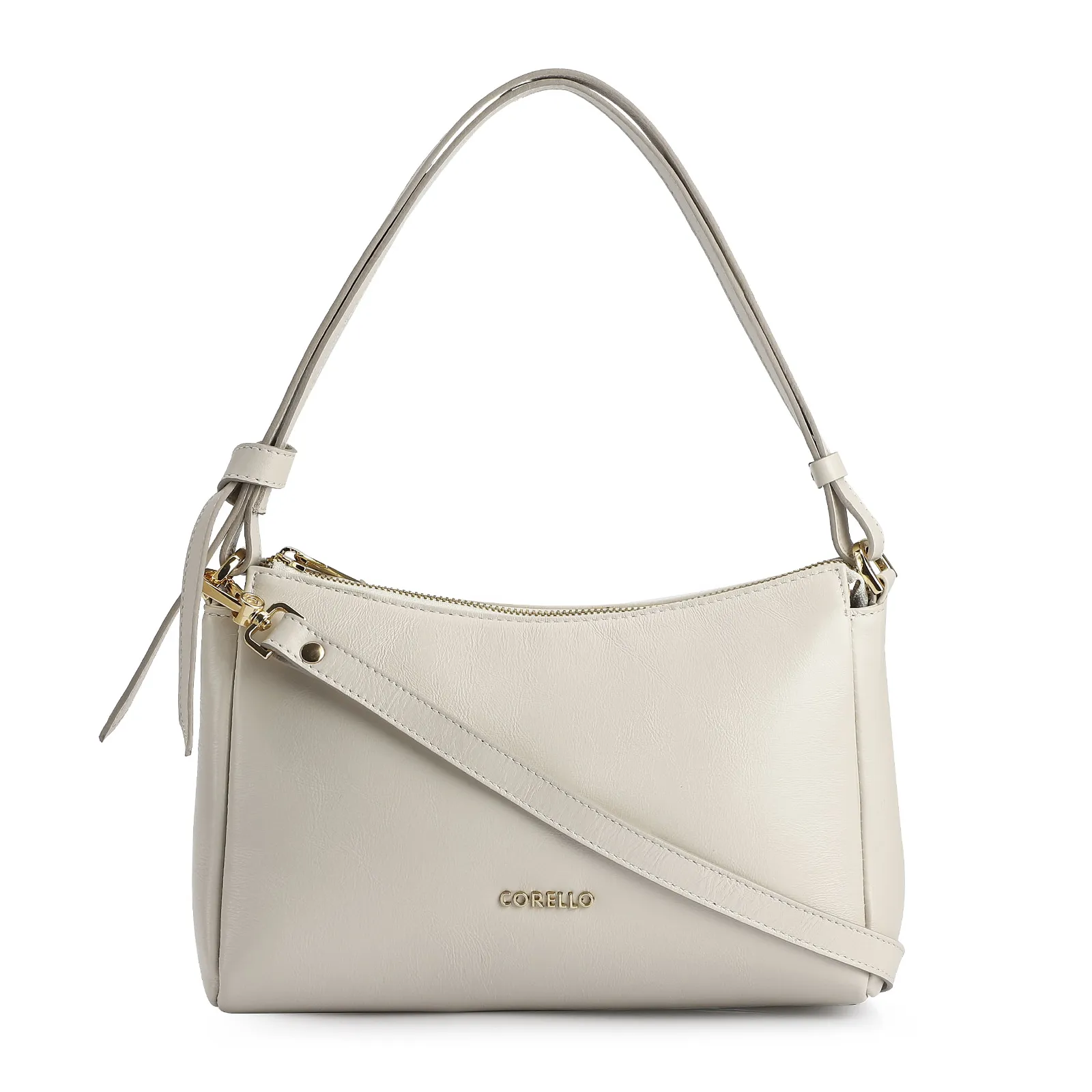 Bolsa De Ombro Couro Off White