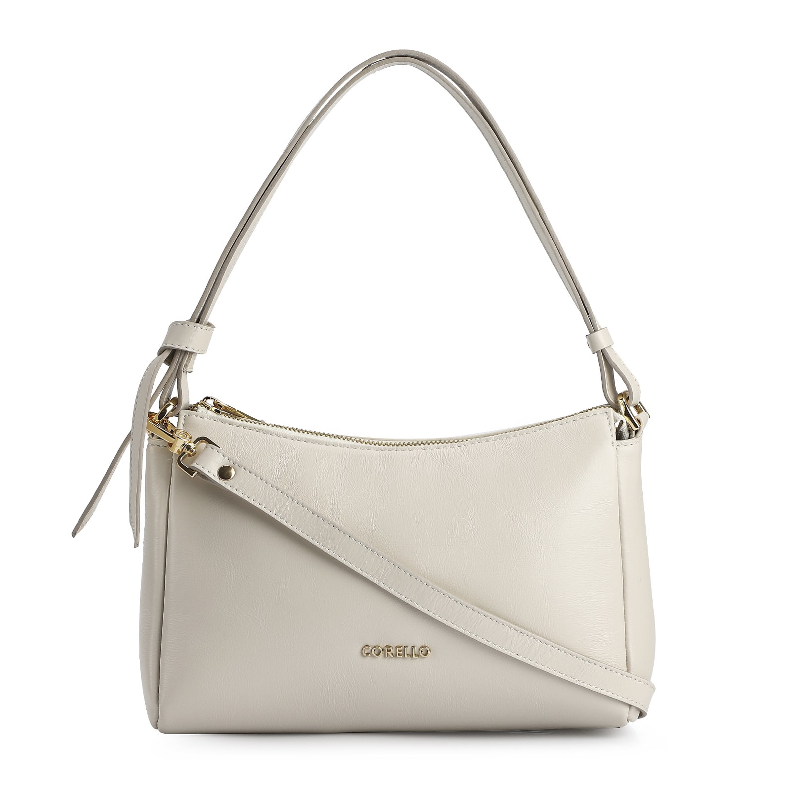 Bolsa De Ombro Couro Off White