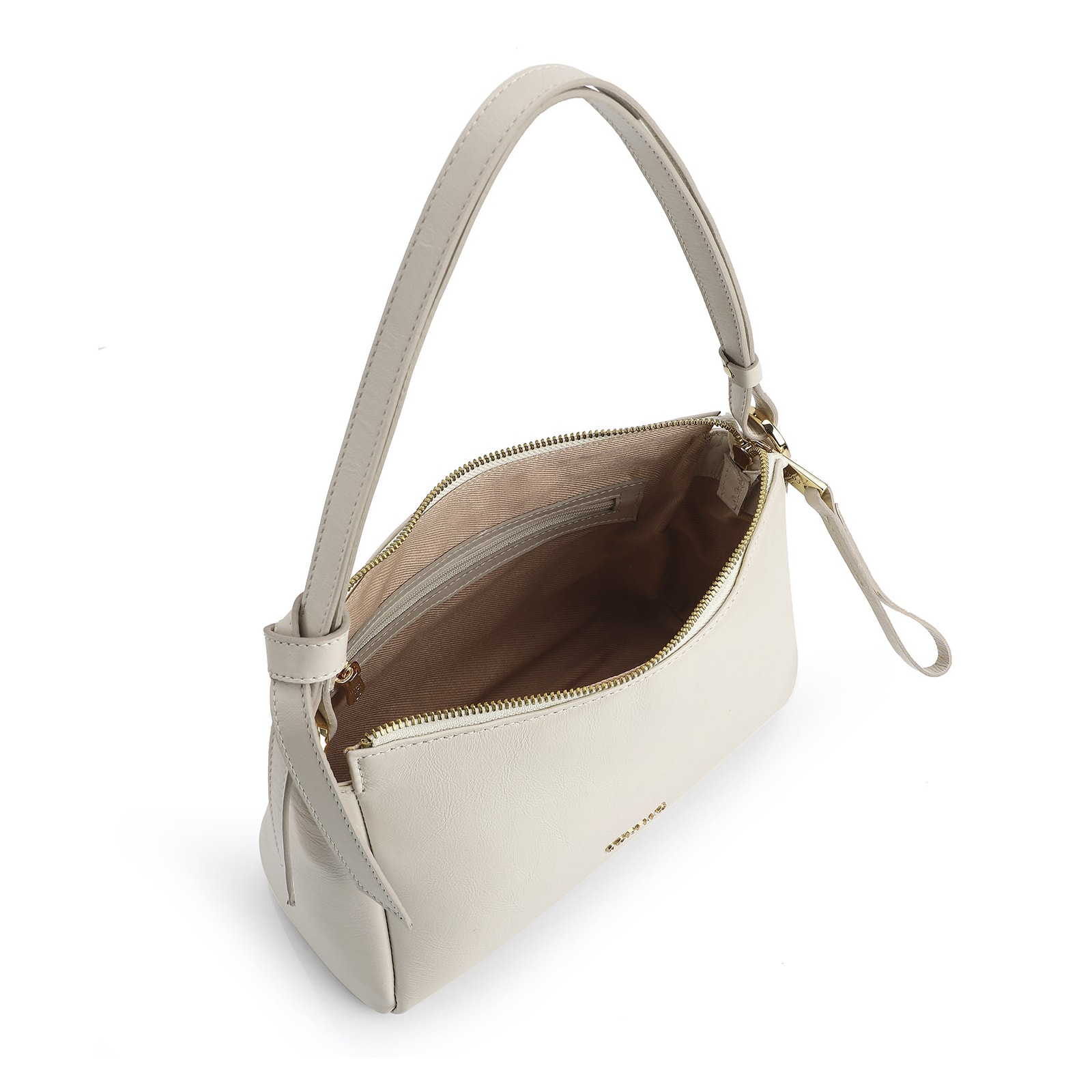Bolsa De Ombro Couro Off White