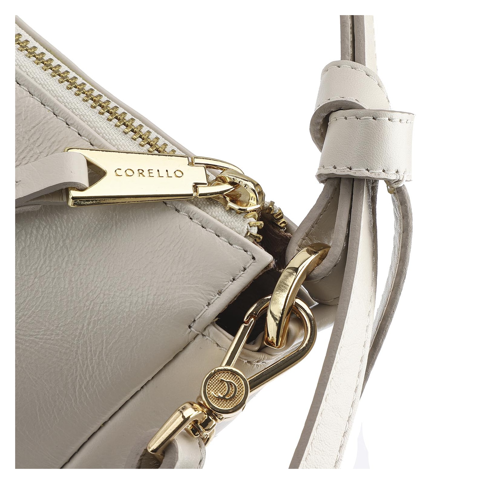 Bolsa De Ombro Couro Off White