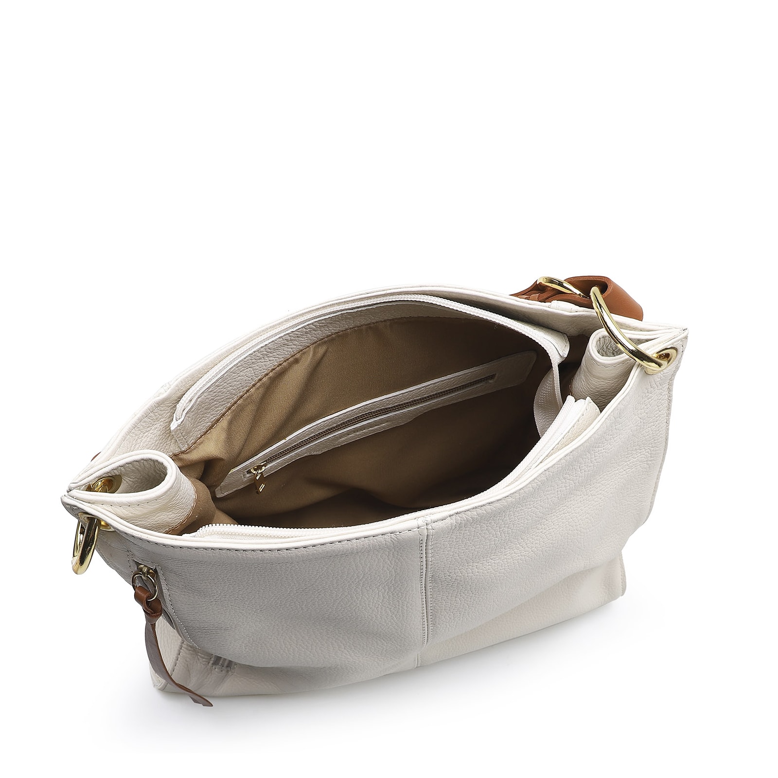 Bolsa De Ombro Couro Off White
