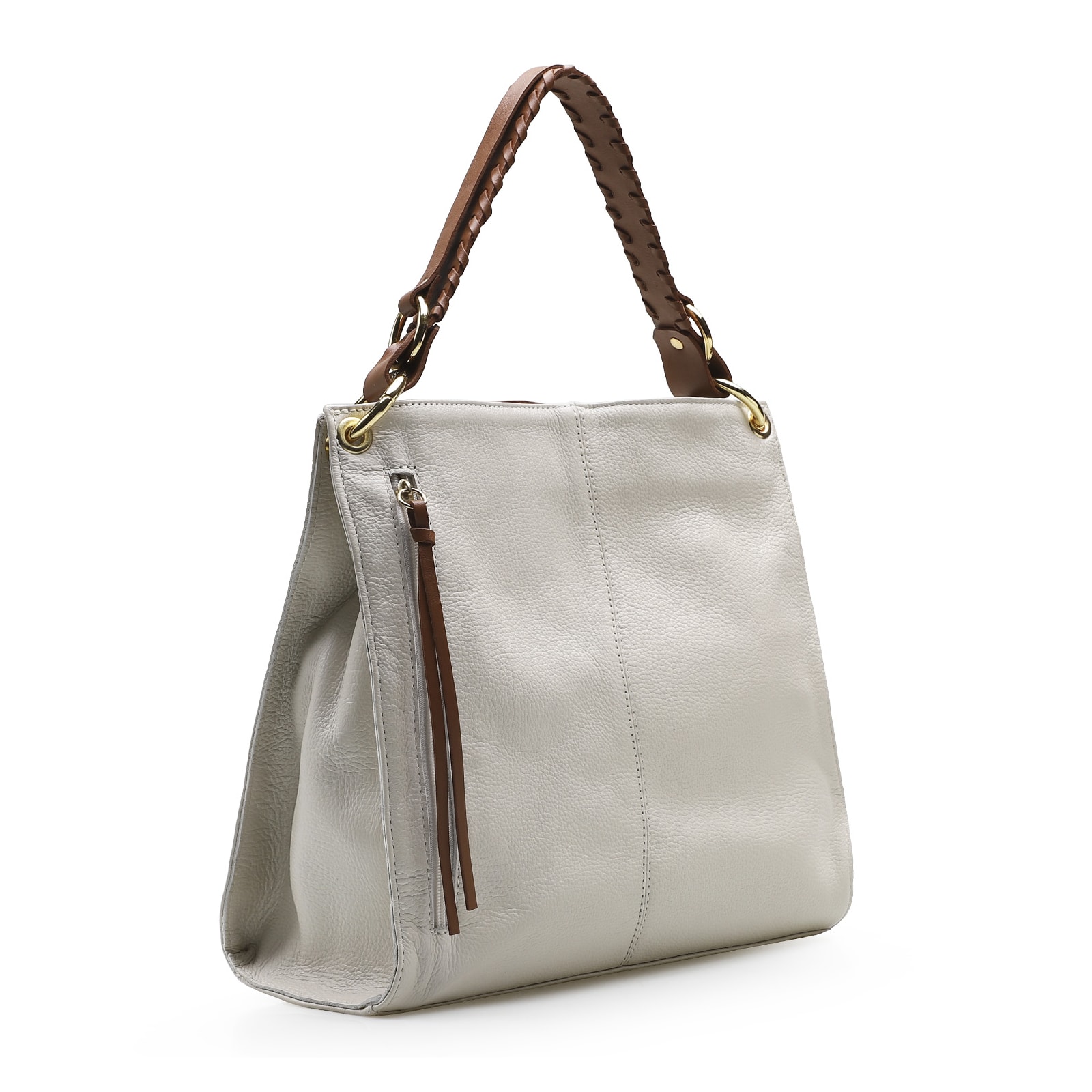 Bolsa De Ombro Couro Off White