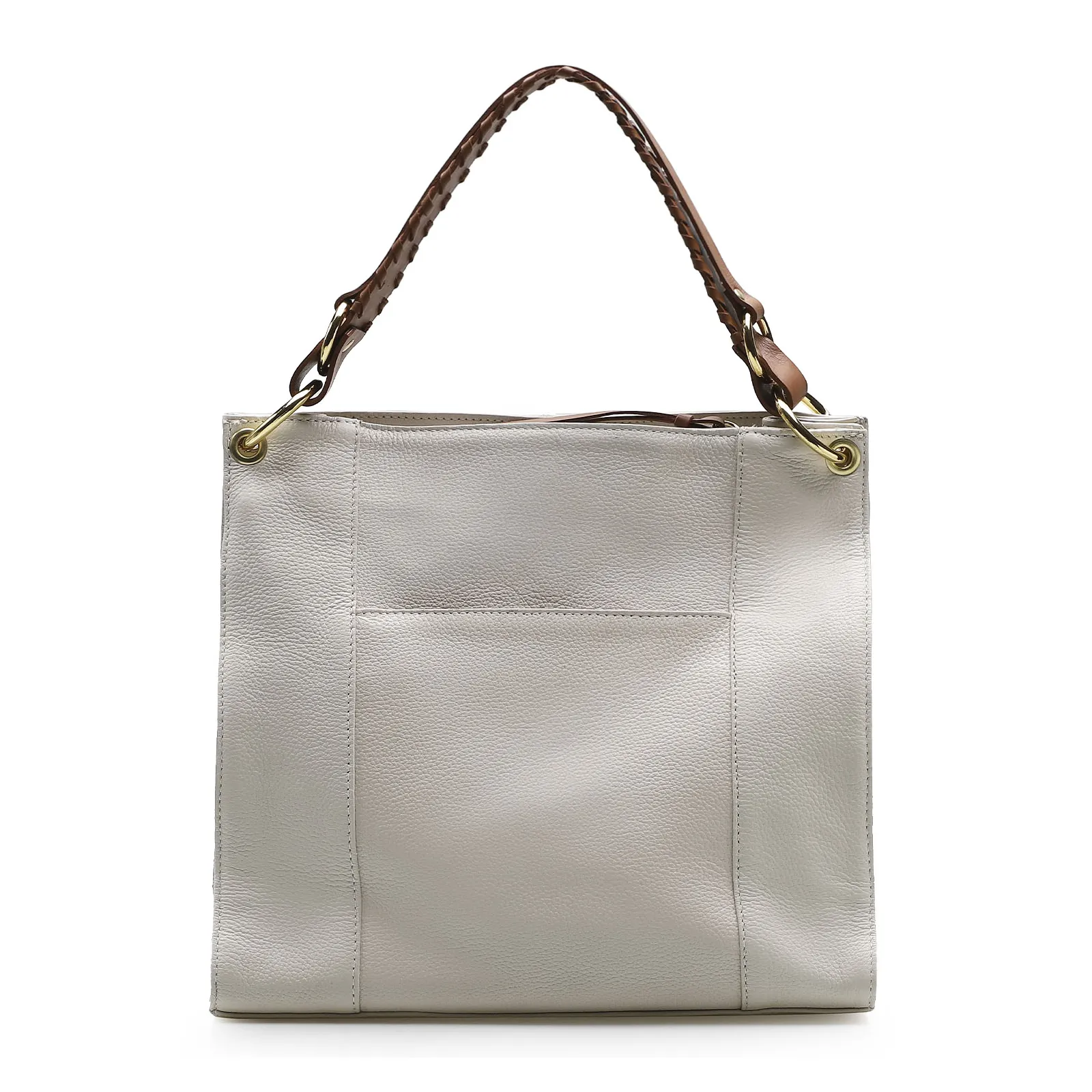 Bolsa De Ombro Couro Off White
