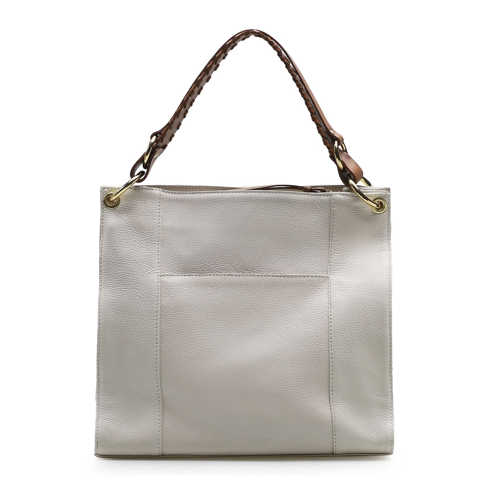 Bolsa De Ombro Couro Off White