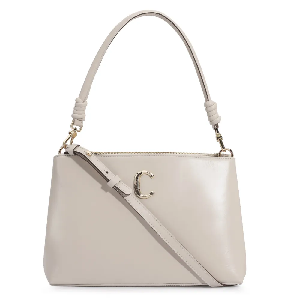 Bolsa De Ombro Couro Off White