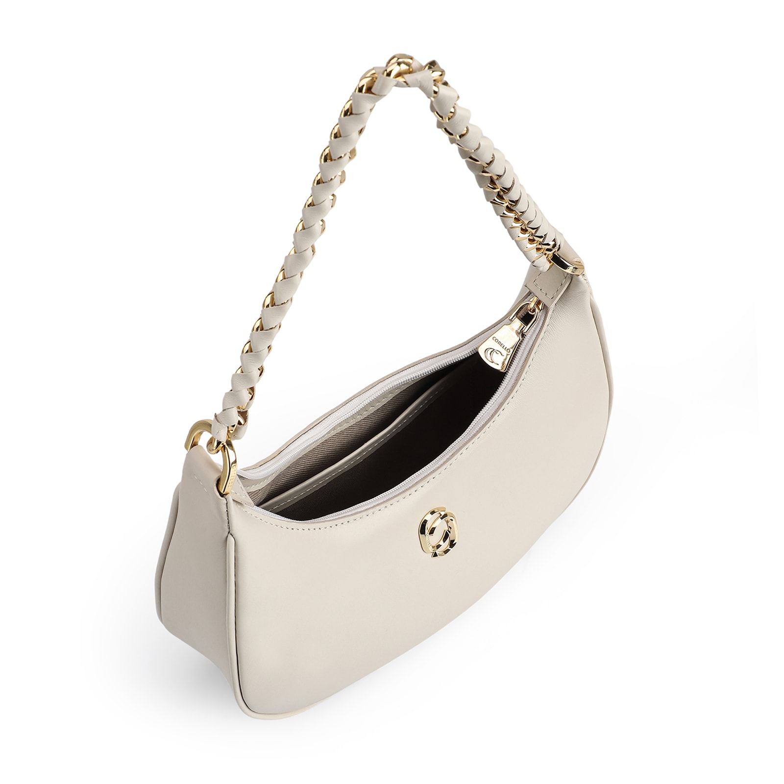 Bolsa De Ombro Couro Off White