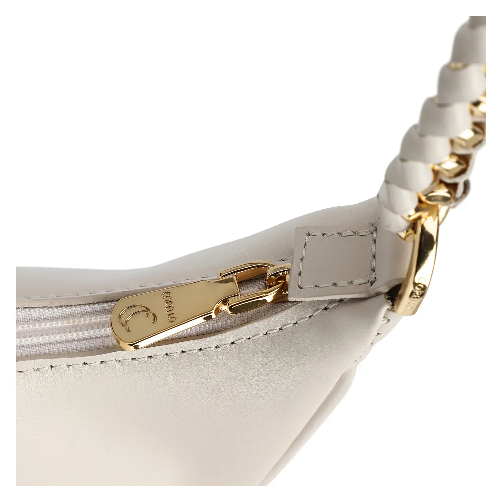 Bolsa De Ombro Couro Off White