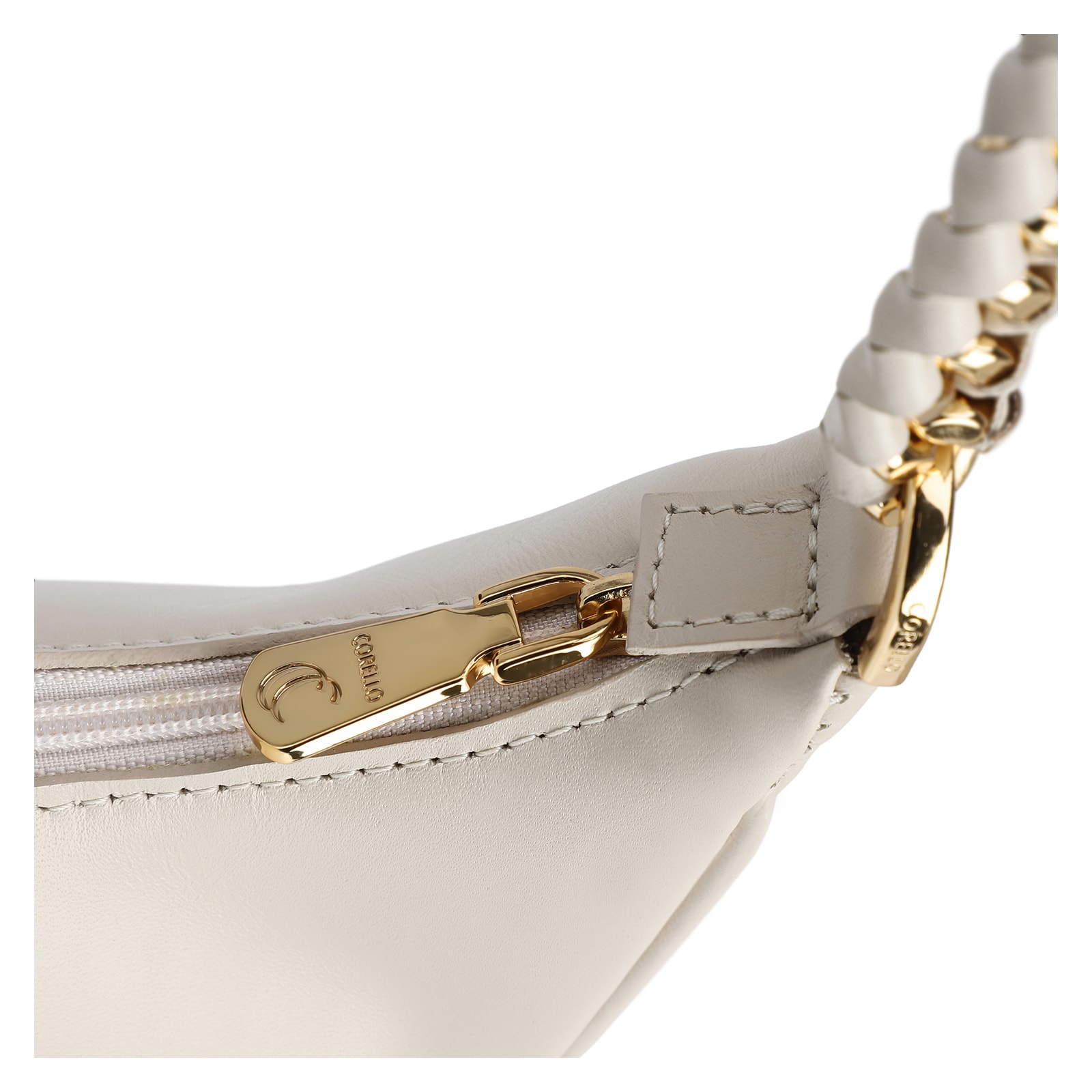 Bolsa De Ombro Couro Off White