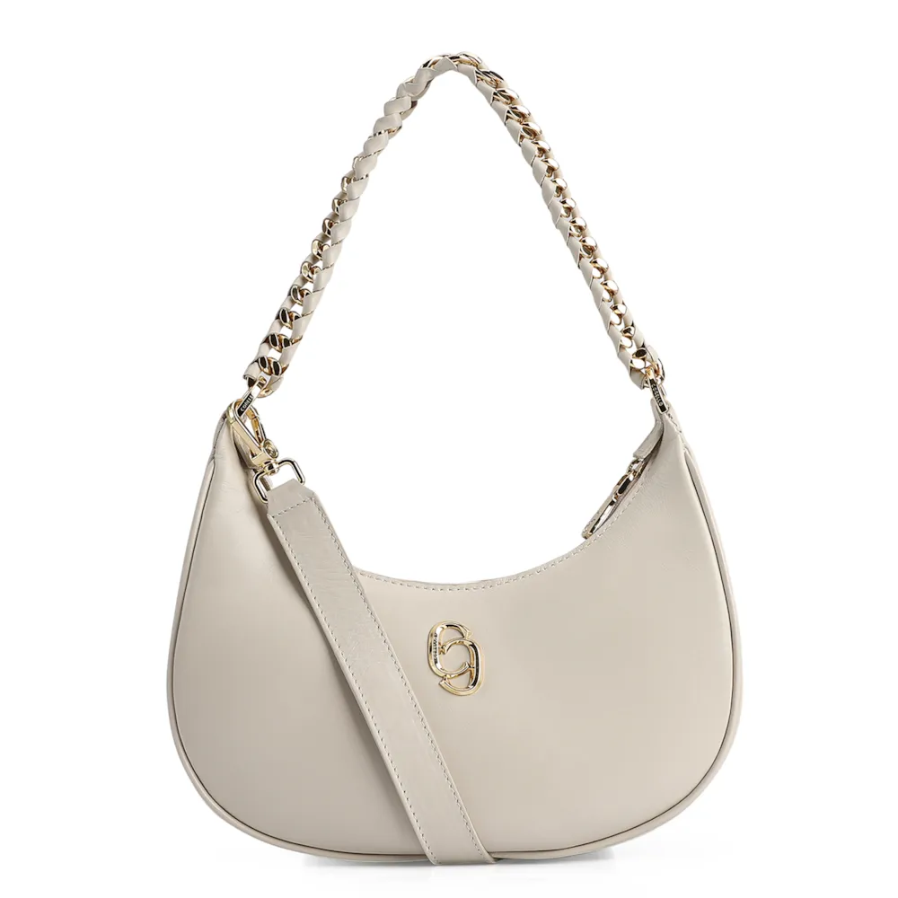 Bolsa De Ombro Couro Off White