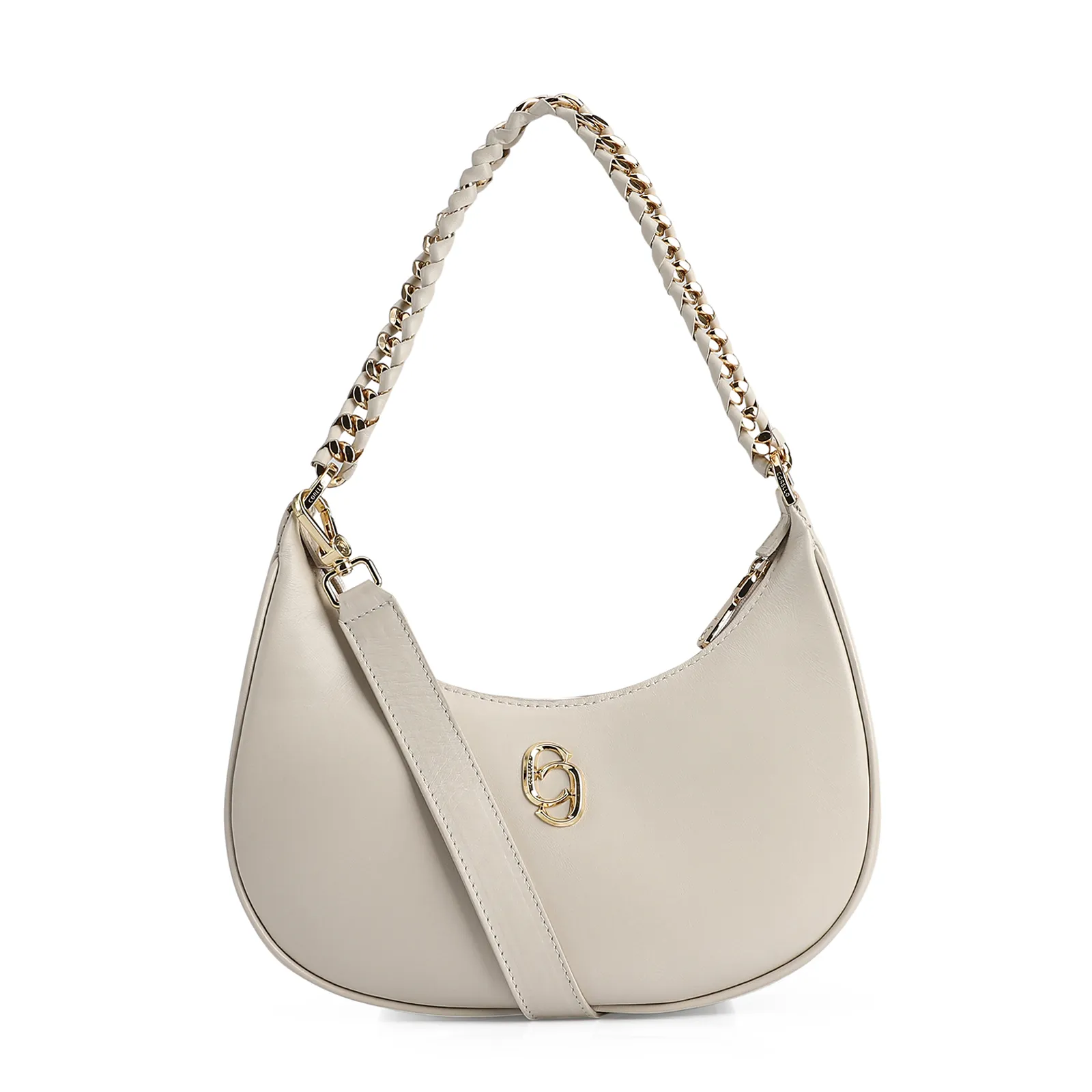 Bolsa De Ombro Couro Off White