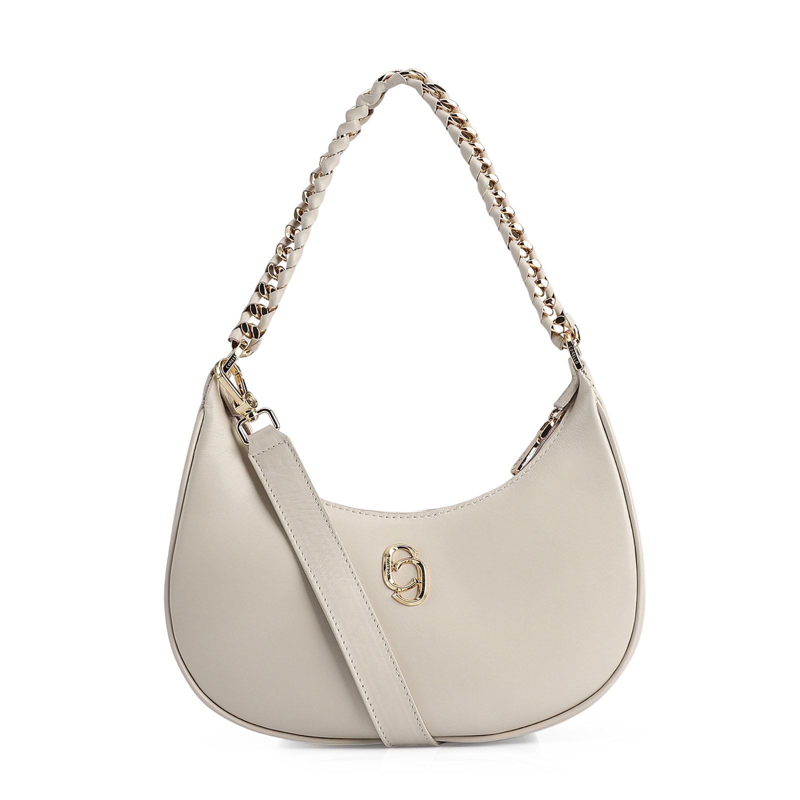 Bolsa De Ombro Couro Off White