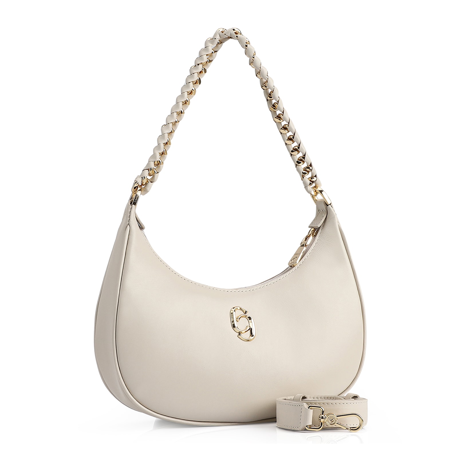 Bolsa De Ombro Couro Off White