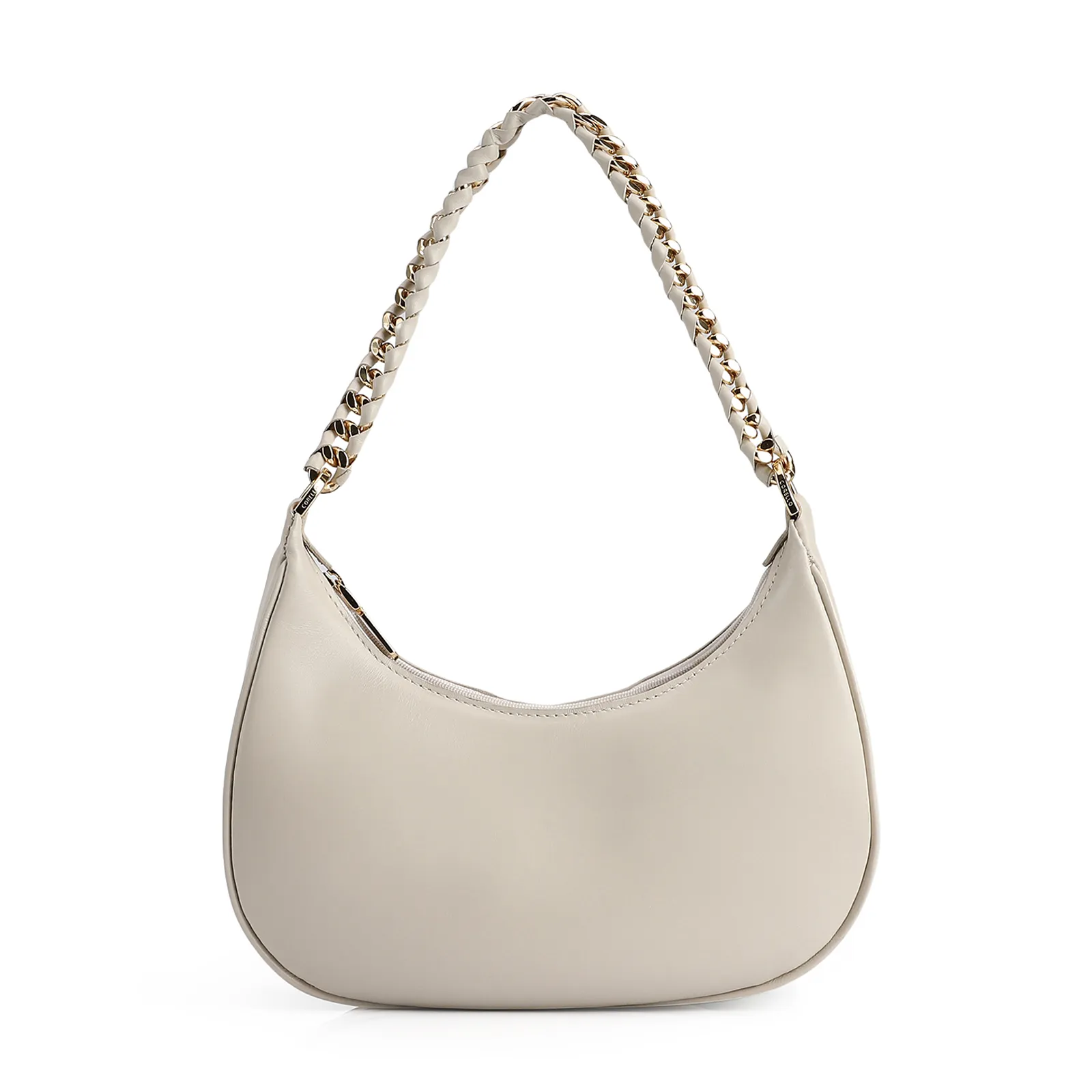 Bolsa De Ombro Couro Off White