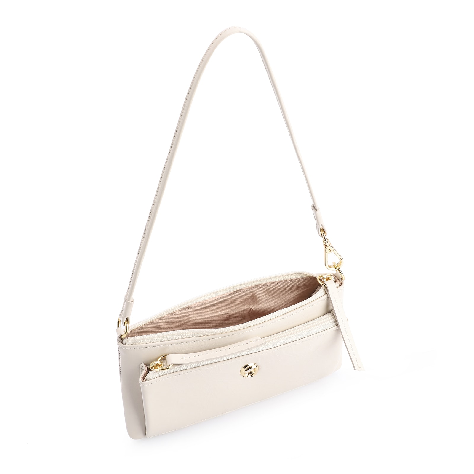 Bolsa De Ombro Couro Off White