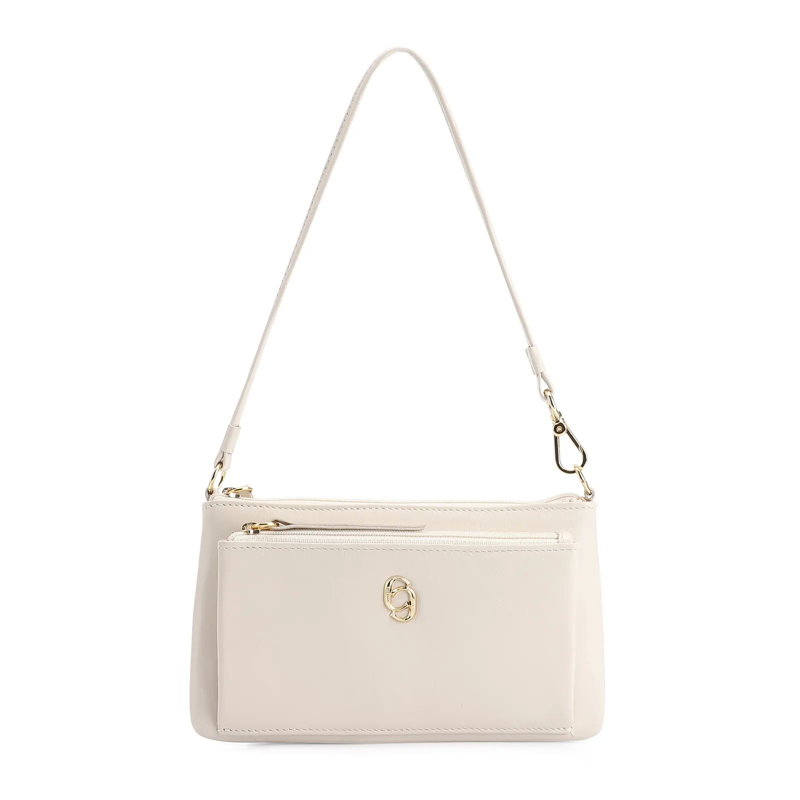 Bolsa De Ombro Couro Off White