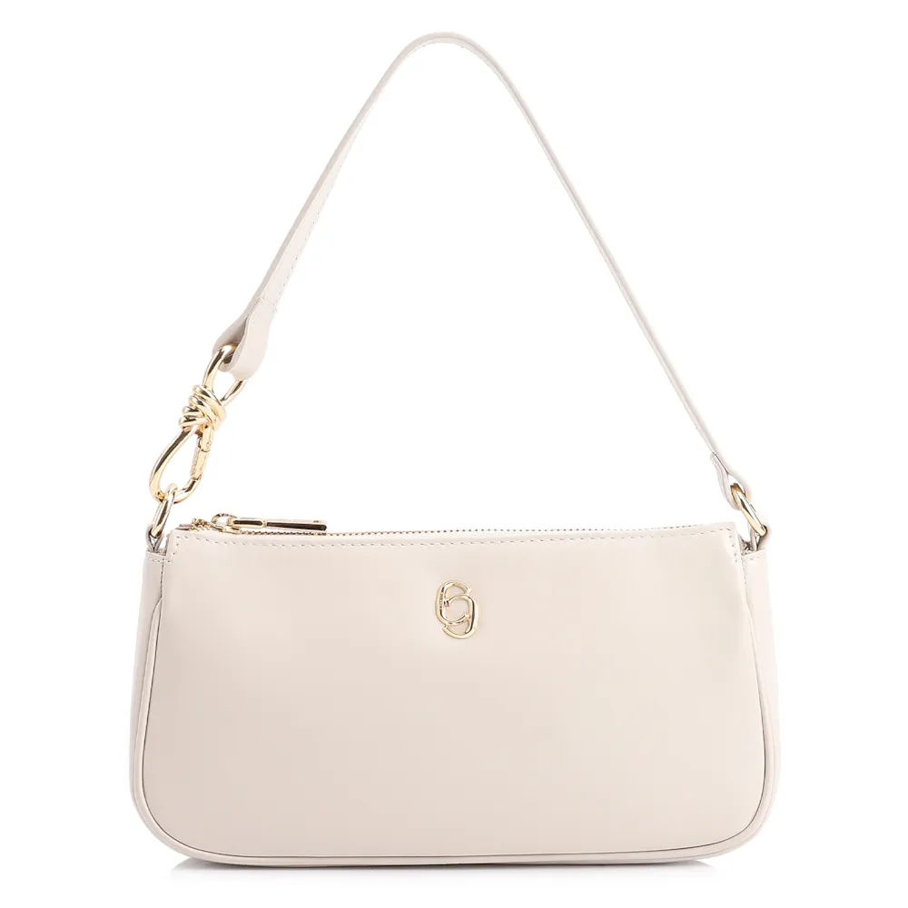Bolsa De Ombro Couro Off White