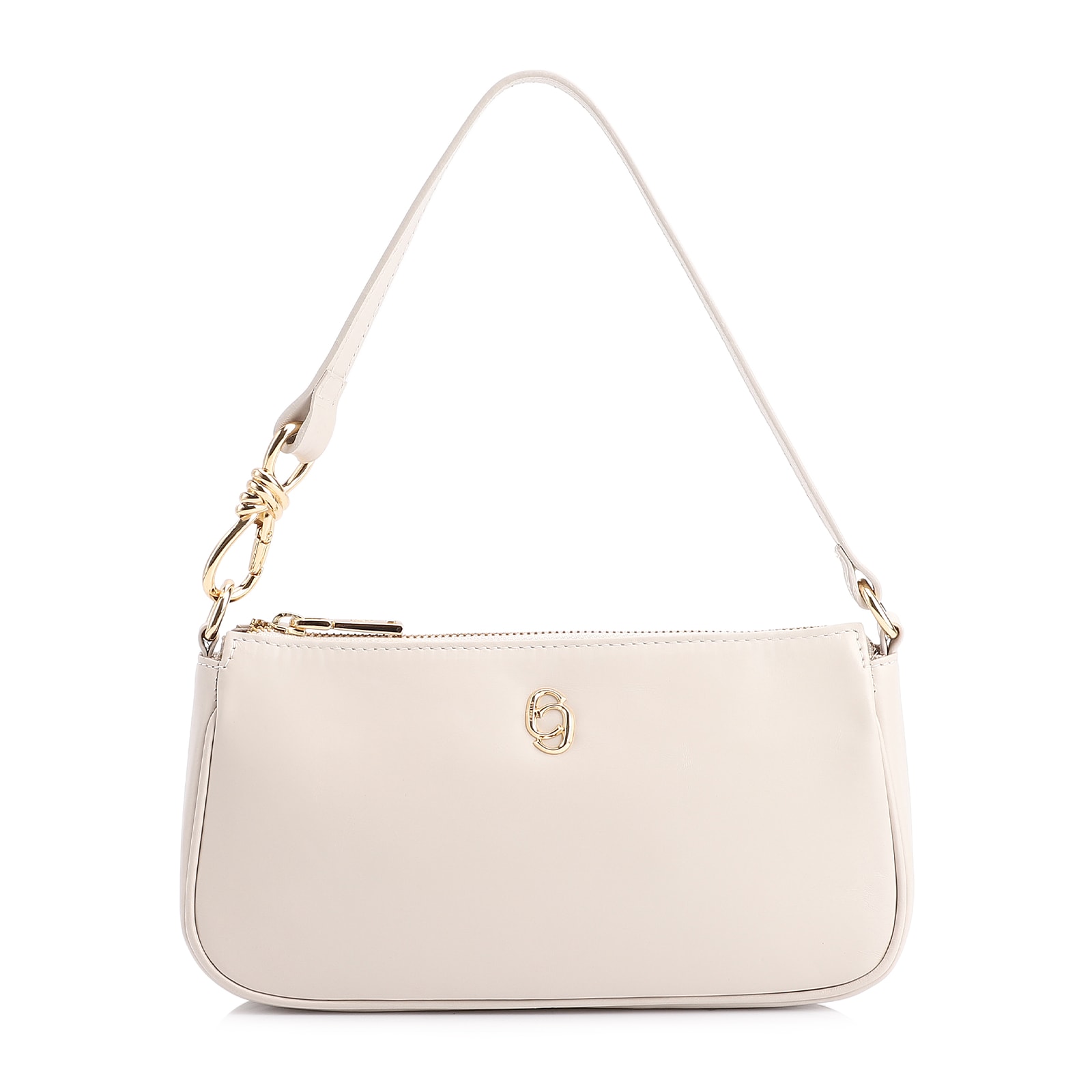 Bolsa De Ombro Couro Off White