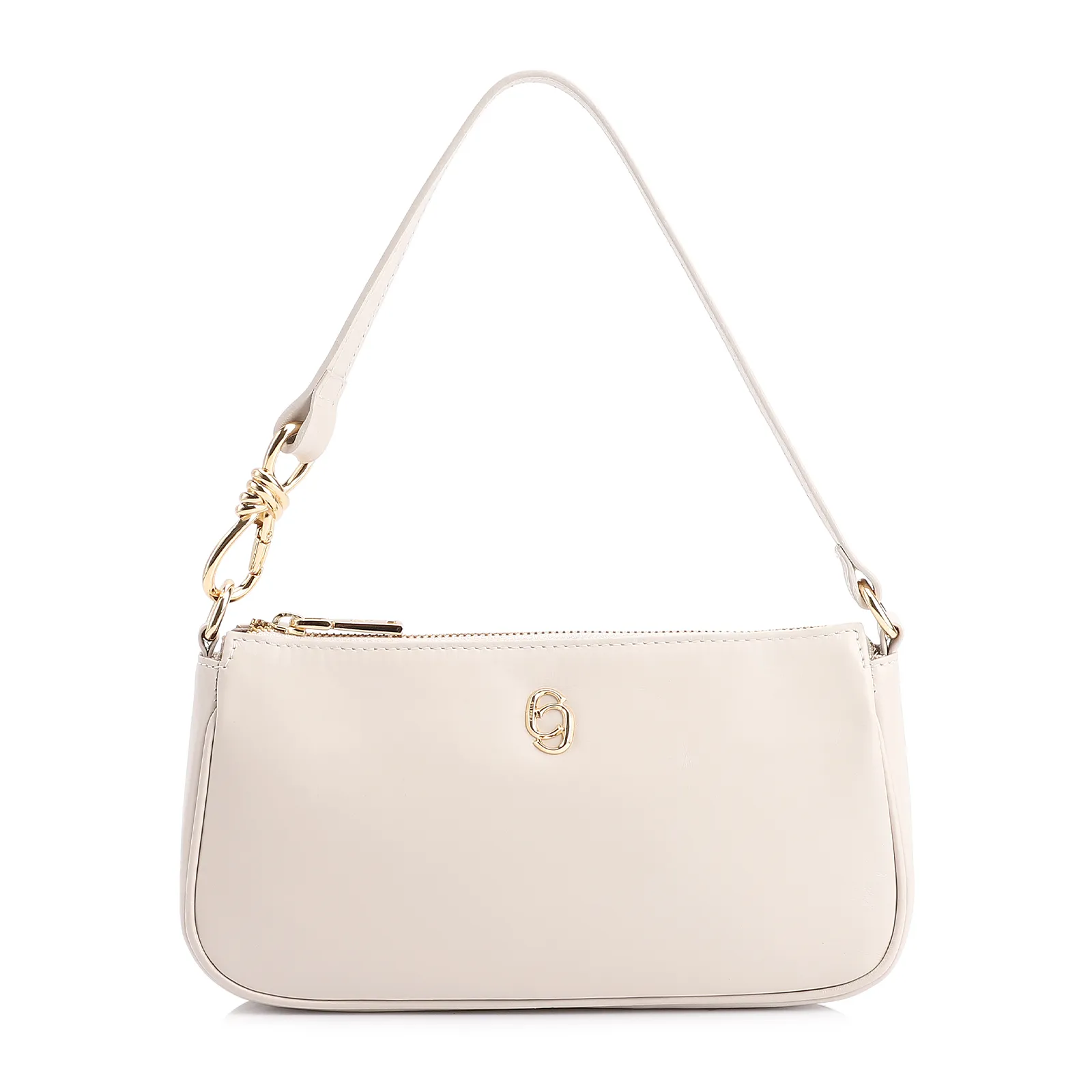 Bolsa De Ombro Couro Off White