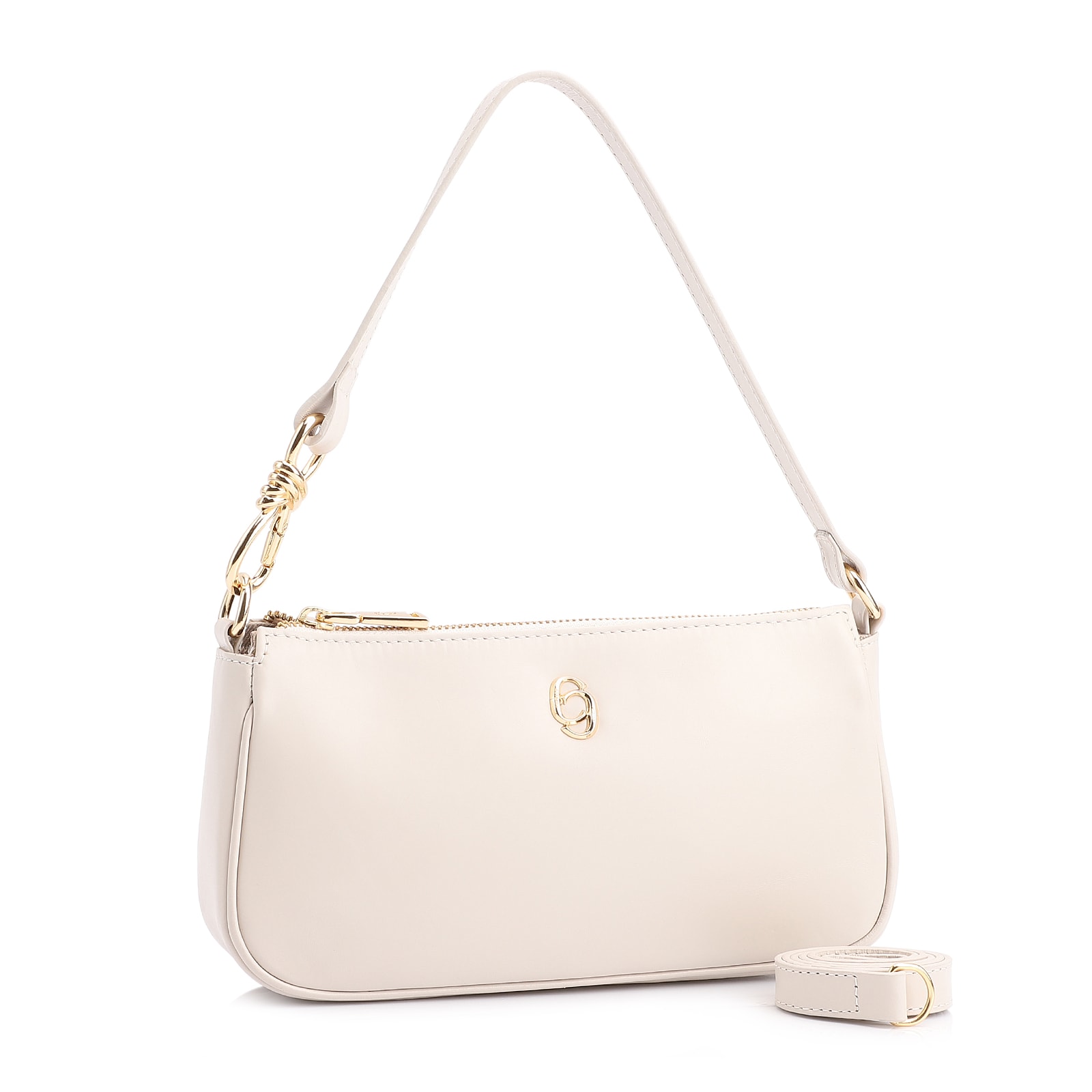 Bolsa De Ombro Couro Off White