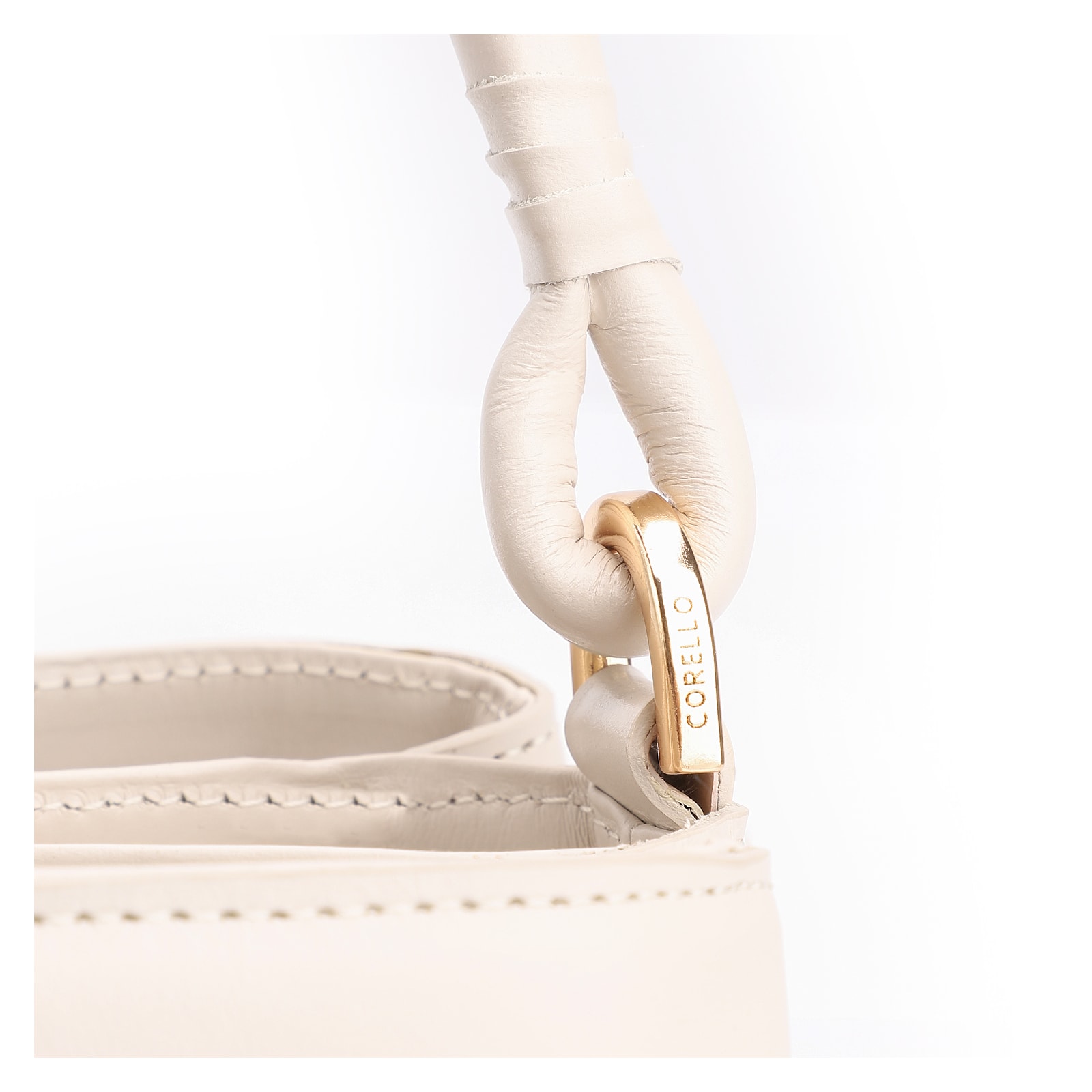 Bolsa De Ombro Couro Off White