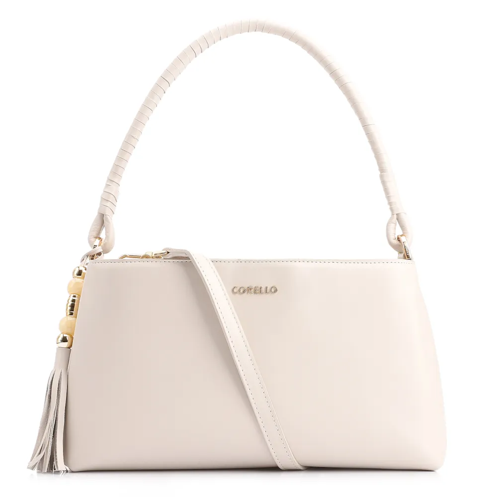 Bolsa De Ombro Couro Off White