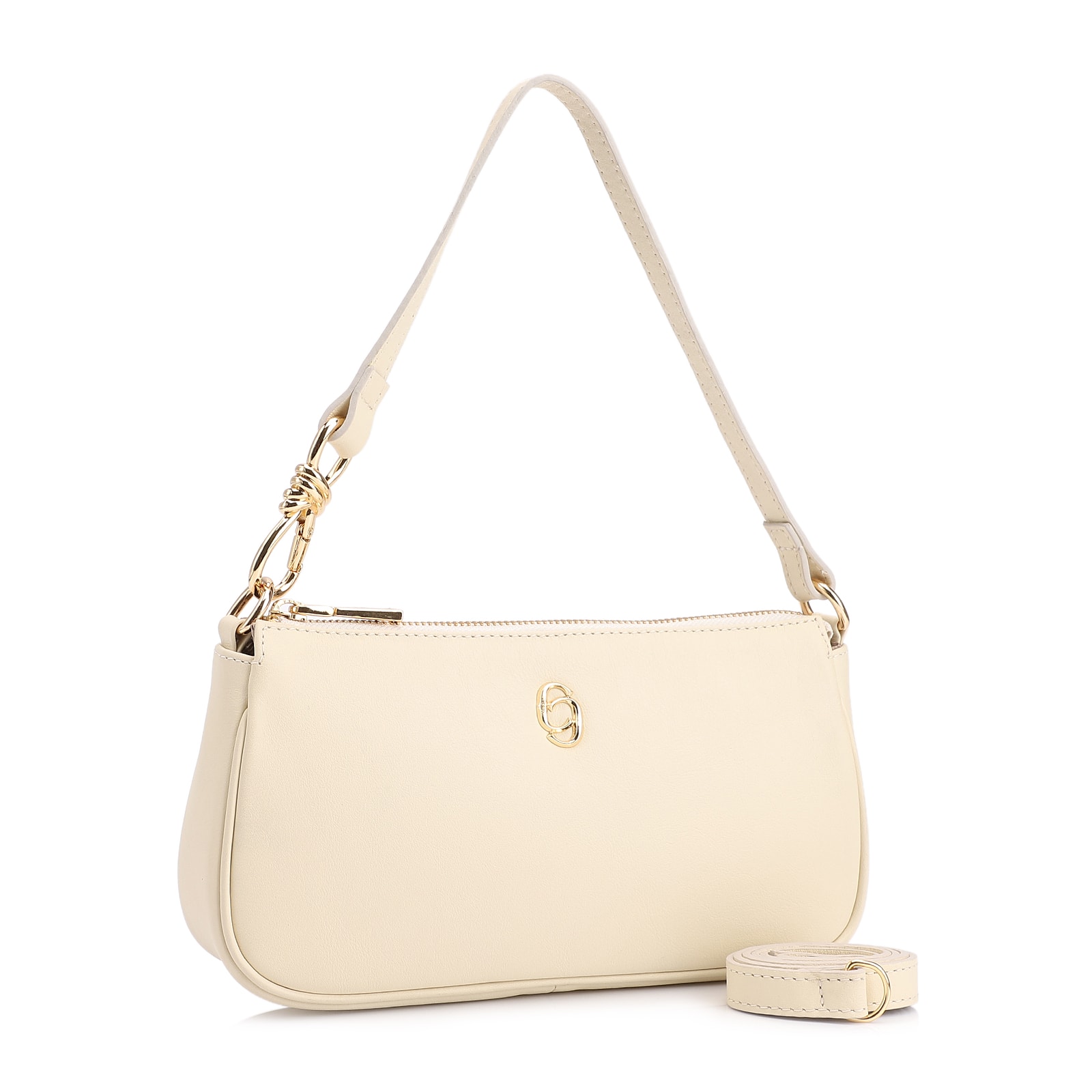 Bolsa De Ombro Couro Off White