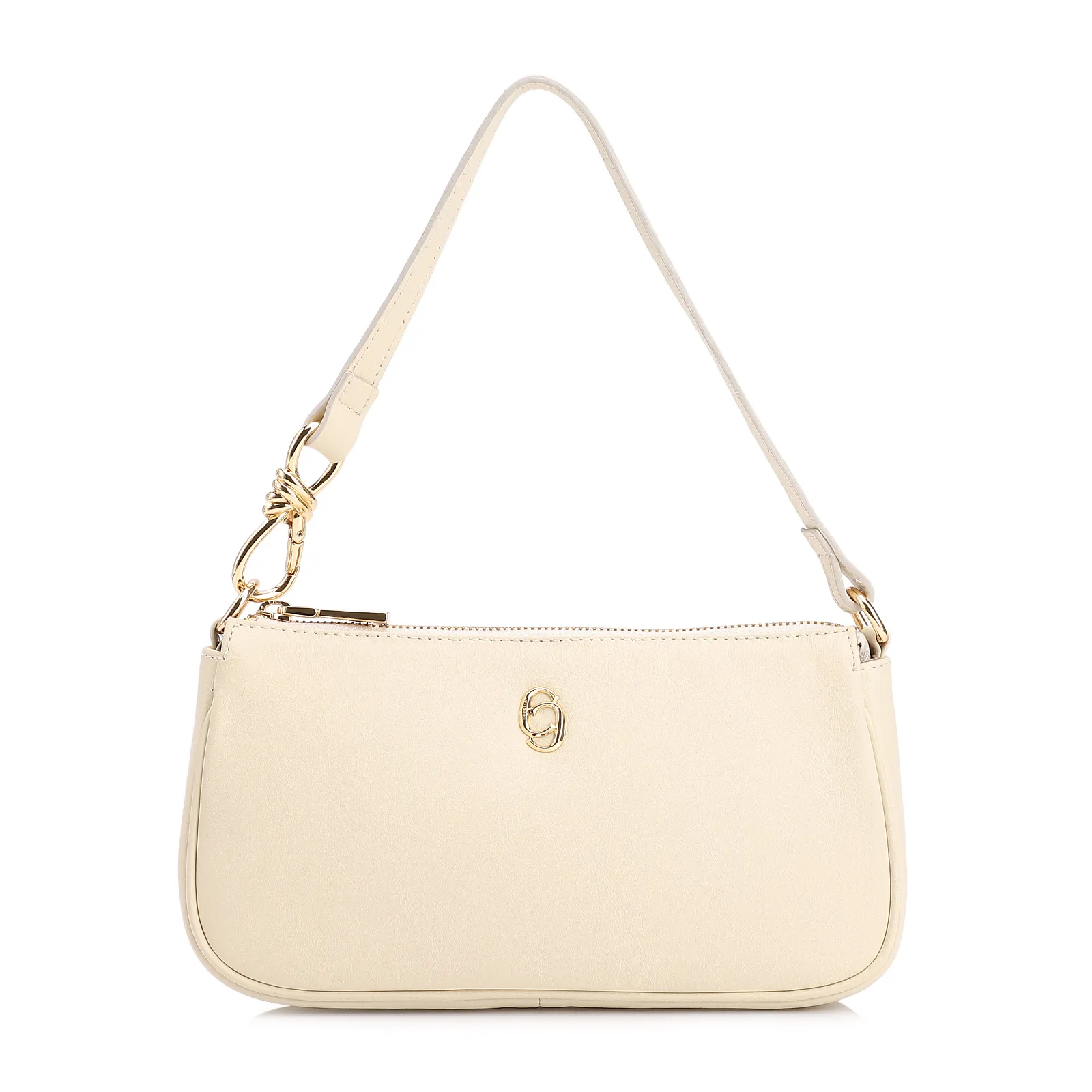 Bolsa De Ombro Couro Off White