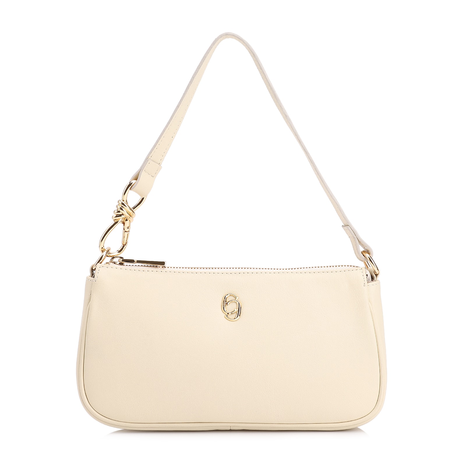 Bolsa De Ombro Couro Off White