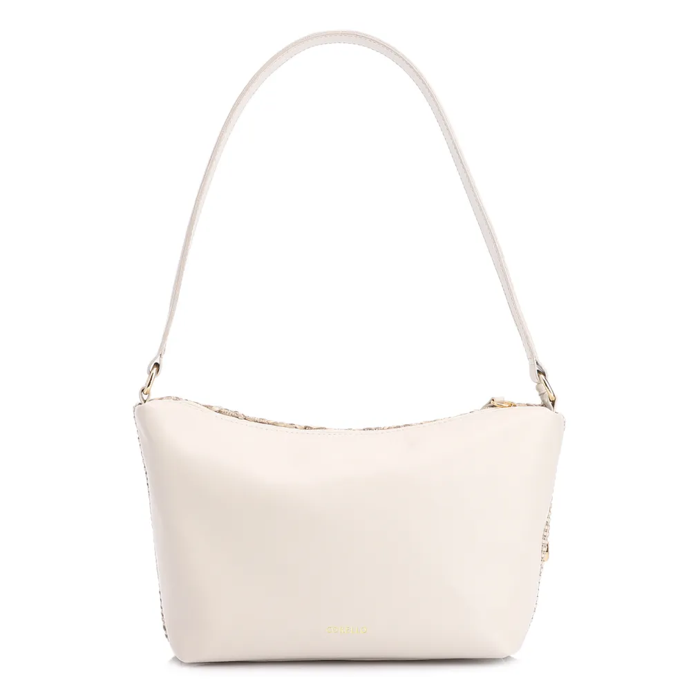 Bolsa De Ombro Couro Off White/Alt Tramado Off White - imagem 3