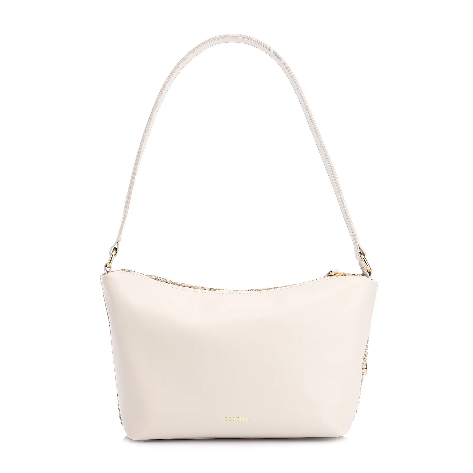 Bolsa De Ombro Couro Off White/Alt Tramado Off White